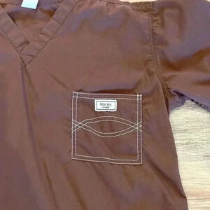 Blue Sky Scrubs set- Brown- Large top- Small pants